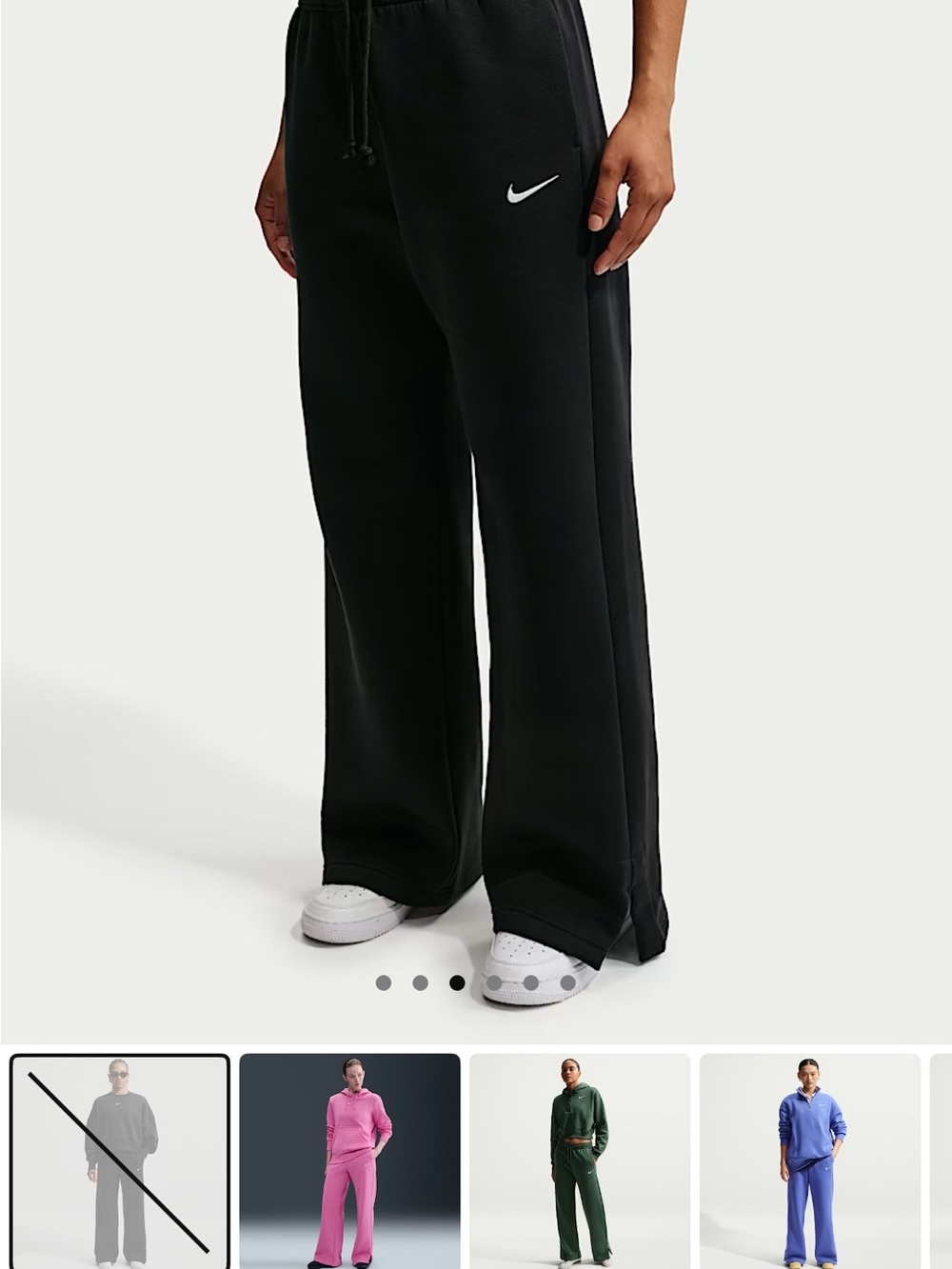 Nike Women’s Black Wide-Leg Sweatpants Medium